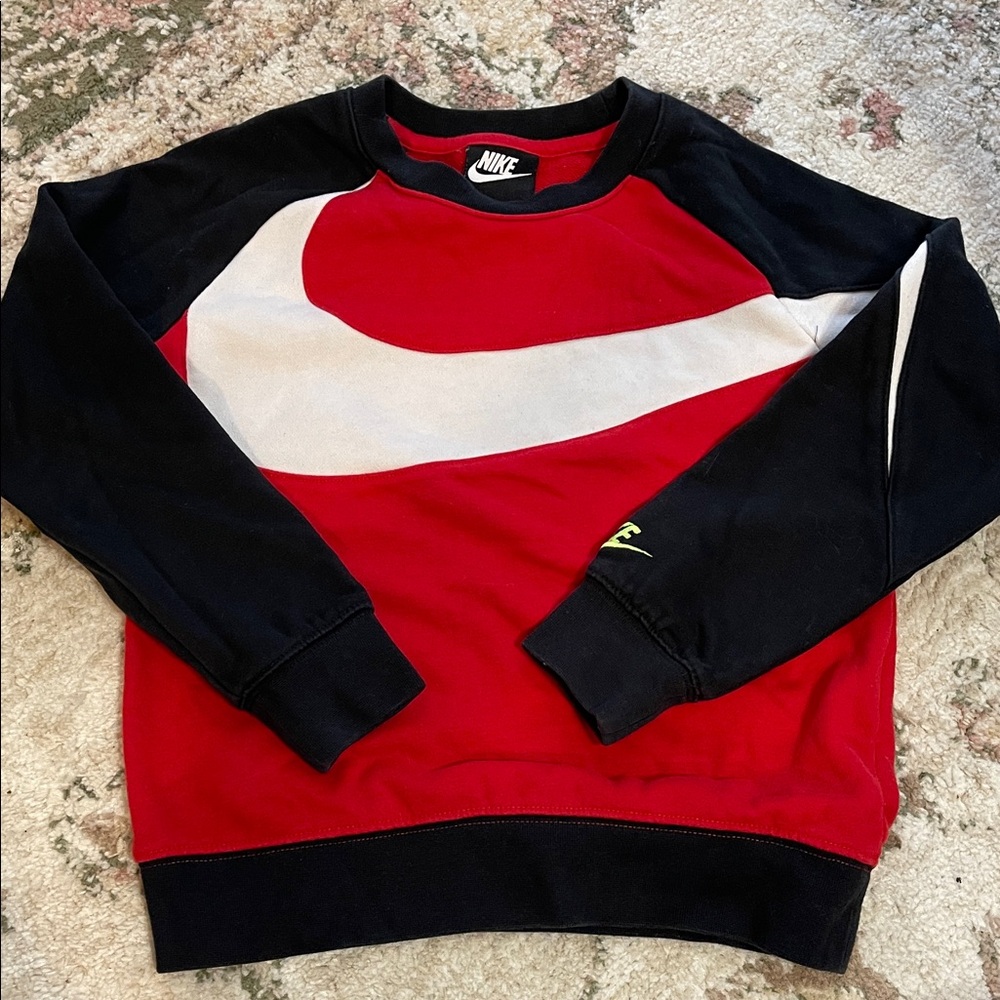 Nike Red and Black Crewneck Sweater